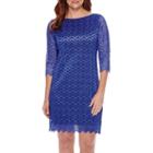 Tiana B. 3/4-sleeve Chevron Lace Sheath Dress - Petite