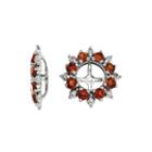 Genuine Garnet And Diamond Accent Earring Jackets