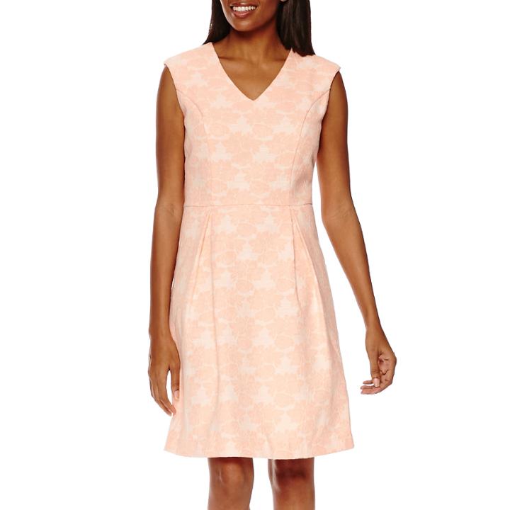 Liz Claiborne Sleeveless Floral Print Fit-and-flare Dress