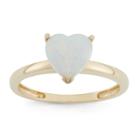 Womens Lab Created White Opal 10k Gold Cocktail Ring