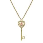 1928 Jewelry Gold-tone Heart Key Pendant Necklace