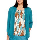 Alfred Dunner Colorado Springs 3/4-sleeve Diamond Layered Top