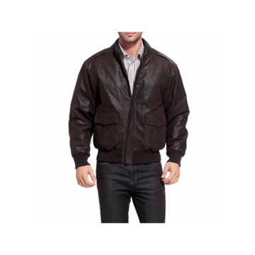 Landing Leathers Men's A-2 Distressed Goatskin Leather Flight Bomber Jacket - Big And Tall