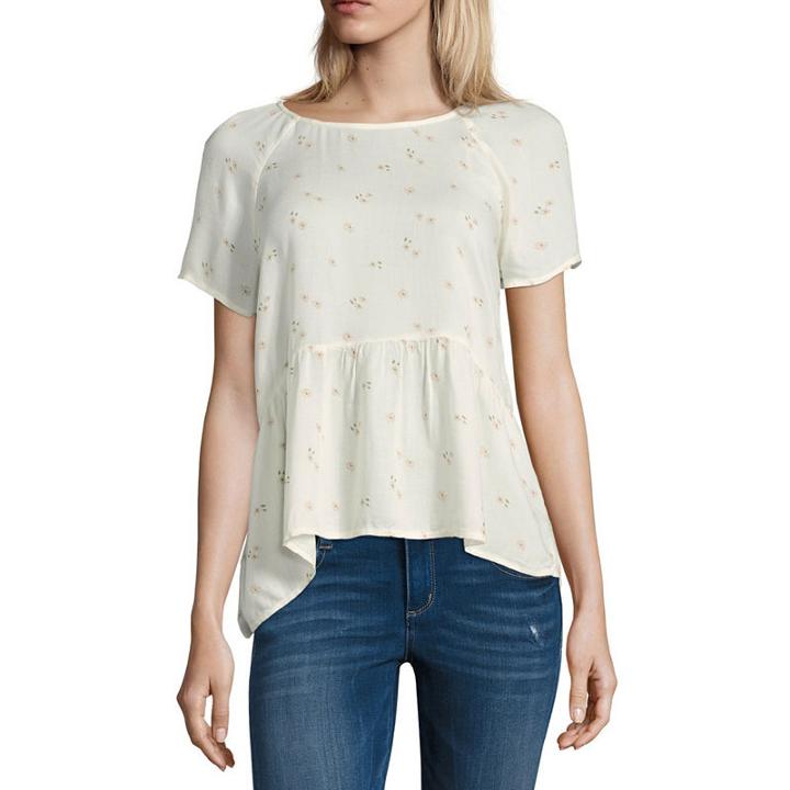 Arizona Peplum Woven Blouse- Juniors