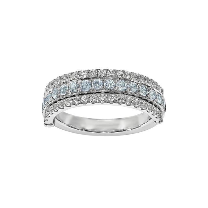 Genuine Amethyst, Blue Topaz And Lab-created White Sapphire Sterling Silver Flip Ring