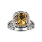 Womens Orange Citrine 14k Gold Over Silver Halo Ring