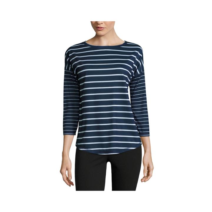 Made For Life 3/4 Sleeve Crew Neck T-shirt-petites