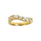 Limited Quantities Genuine White Zircon 14k Yellow Gold Over Sterling Silver Wave Ring