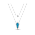 Womens Blue Turquoise Sterling Silver Strand Necklace