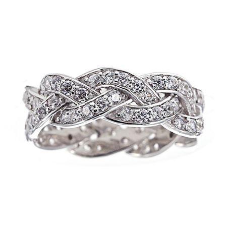Diamonart Cubic Zirconia Sterling Silver Infinity Ring
