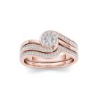 1/2 Ct. T.w. Diamond 10k Rose Gold Swirl Bridal Ring Set