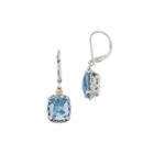 Shey Couture Blue Topaz Sterling Silver And 14k Yellow Gold Earrings