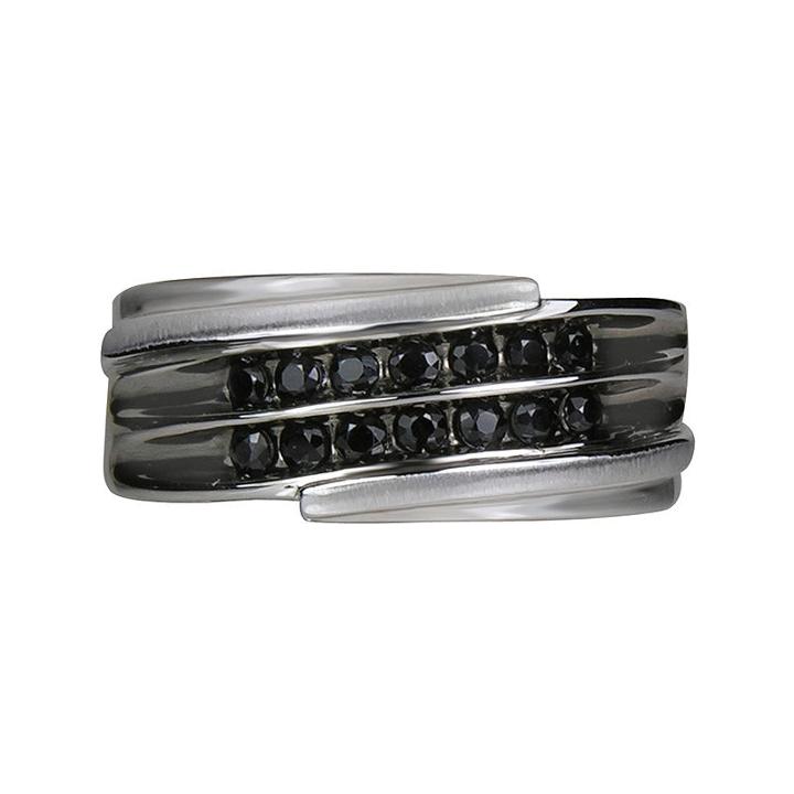Limited Quantities! Mens 2-row Black Sapphire Ring