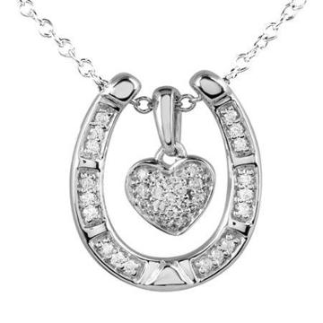 Aspca Tender Voices 1/5 Ct. T.w. Diamond Heart Horseshoe Pendant Necklace