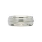 Personalized Mens 7.5mm Double-grooved Titanium Wedding Band