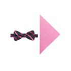 Jf J. Ferrar Textured Two-stripe Bow Tie And Pocket Square Set