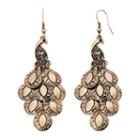 Decree Gold-tone Peacock Chandelier Earrings