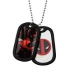 Marvel Deadpool Mens Stainless Steel Double Dog Tag Pendant Necklace