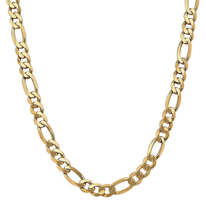 14k Gold Solid Figaro 26 Inch Chain Necklace
