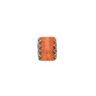 Silver Elements By Barse Womens Orange Sponge Coral Sterling Silver Cocktail Ring