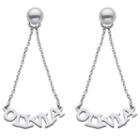 Personalized Sterling Silver Drop Earrings