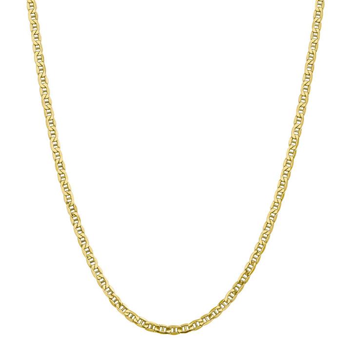 10k Gold Semisolid Anchor 16 Inch Chain Necklace