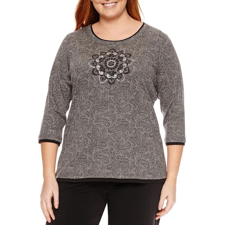 Made For Life 3/4 Sleeve Crew Neck T-shirt-plus