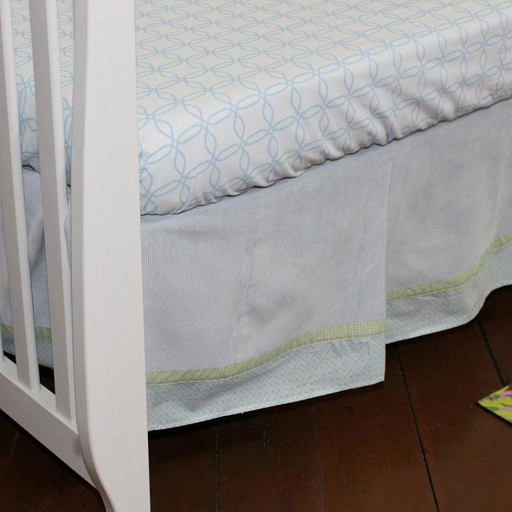 Nurture Blue Corduroy Crib Dust Ruffle