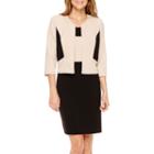 Studio 1 3/4-sleeve Textured Jacket Dress - Petite