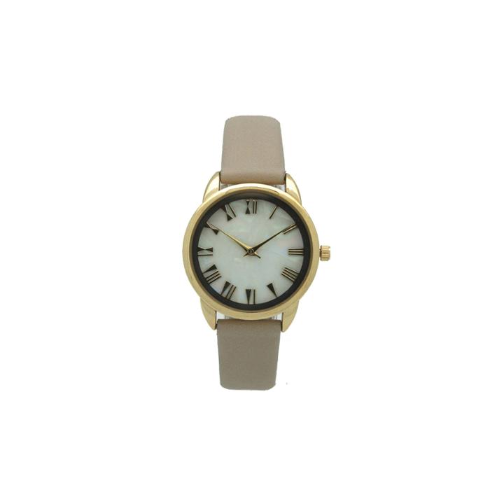 Olivia Pratt Womens Brown Strap Watch-17385beige