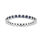 Personally Stackable Lab-created Blue Sapphire Sterling Silver Ring