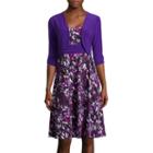 Perceptions 3/4-sleeve Paintbrush Print Bolero Jacket Dress