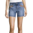 Love Indigo Embroidered Cut Off Shorts