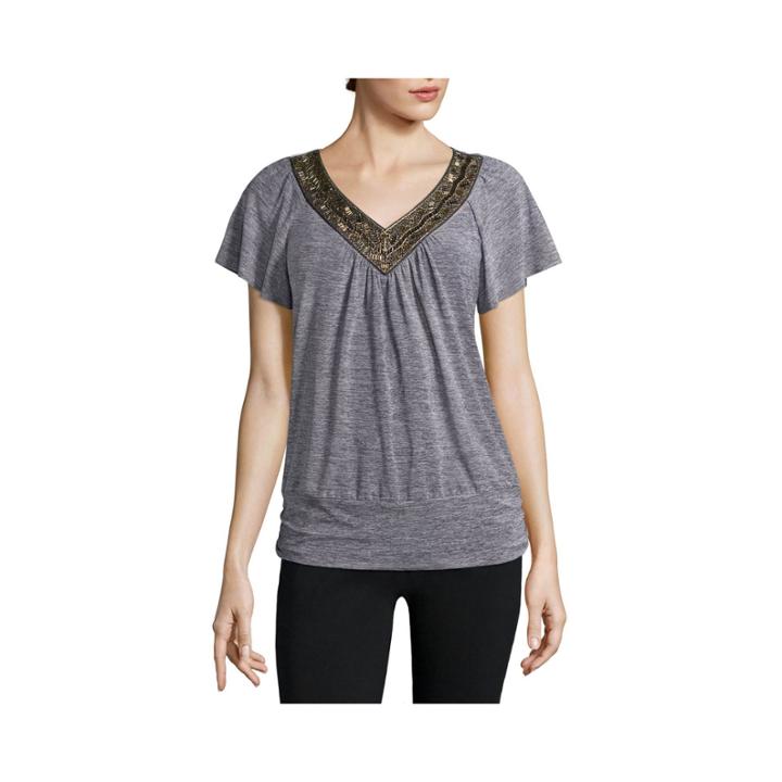 Alyx Short-sleeve Beaded Top