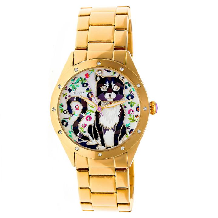 Bertha Womens Gold Tone Strap Watch-bthbr6102