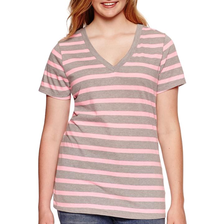 Arizona Short-sleeve Striped Tee - Juniors Plus
