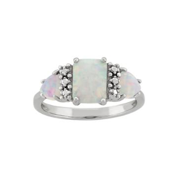 Lab-created Opal Sterling Silver Ring