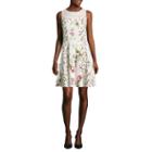 J Taylor Sleeveless Floral Fit & Flare Dress