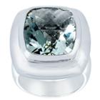 Womens Genuine Amethyst Green Sterling Silver Cocktail Ring