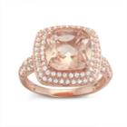 Diamonart Womens 4 1/4 Ct. T.w. Pink Cubic Zirconia 14k Gold Over Silver Cocktail Ring