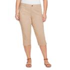 Gloria Vanderbilt Rhea Twill Capri With Elastic Waistband-plus