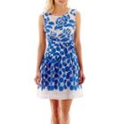 Robbie Bee Sleeveless Floral Print Lace Fit-and-flare Dress