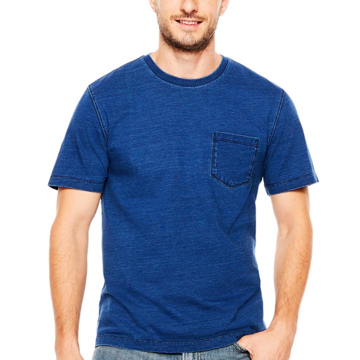 St. Johns Bay Short-sleeve Indigo Pocket Tee
