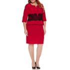 Danny & Nicole 3/4 Sleeve Lace Jacket Dress-plus