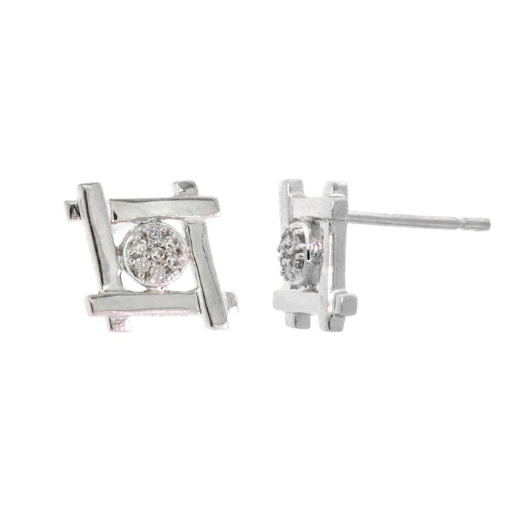 Diamond Accent Genuine White Diamond 9.8mm Stud Earrings