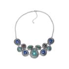 Enhanced Turquoise And Multi-stone Sterling Silver Necklace