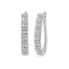 1 Ct. T.w. Genuine White Diamond 10k White Gold 25.7mm Hoop Earrings