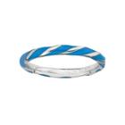 Personally Stackable Sterling Silver Blue Enamel Twist Ring