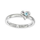 Personally Stackable Genuine Blue Topaz Sterling Silver Heart Ring