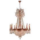 Winchester Collection 18 Light French Gold Finishand Golden Teak Crystal Chandelier